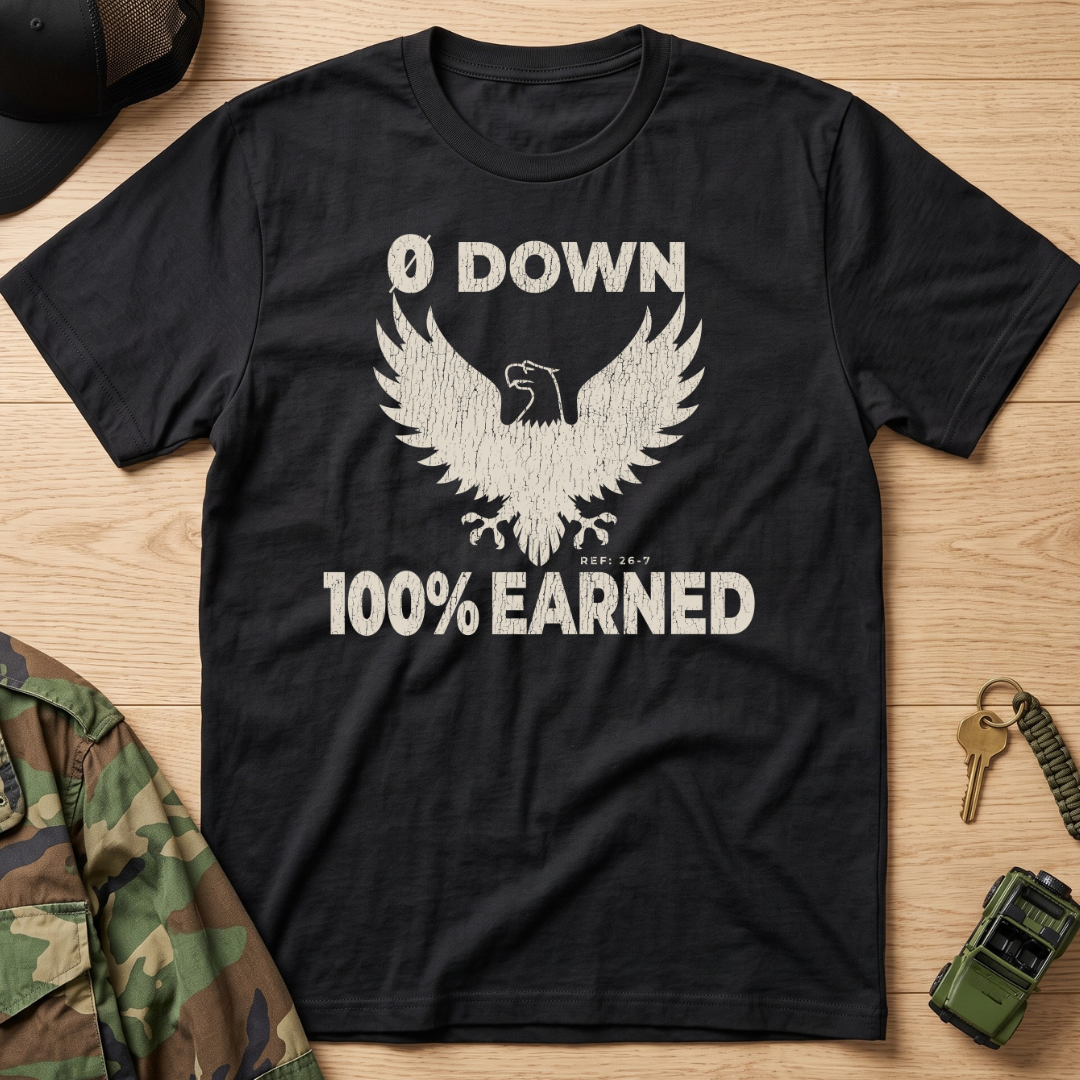 0 Down 100% Earned Vintage Eagle T-Shirt