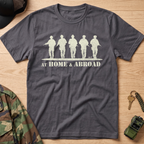 Home & Abroad Military Soldiers T-Shirt - Support Our Troops Tee Oversized Cotton