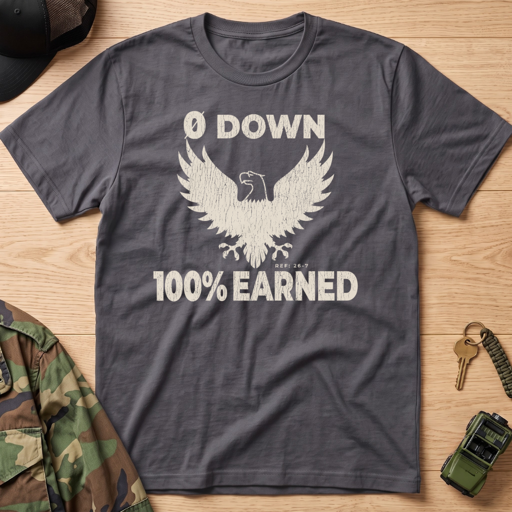 0 Down 100% Earned Vintage Eagle T-Shirt