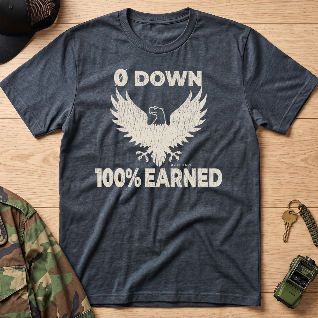 0 Down 100% Earned Vintage Eagle T-Shirt