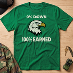 0% Down 100% Earned Vintage Eagle Graphic T-Shirt