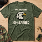 0% Down 100% Earned Vintage Eagle Graphic T-Shirt