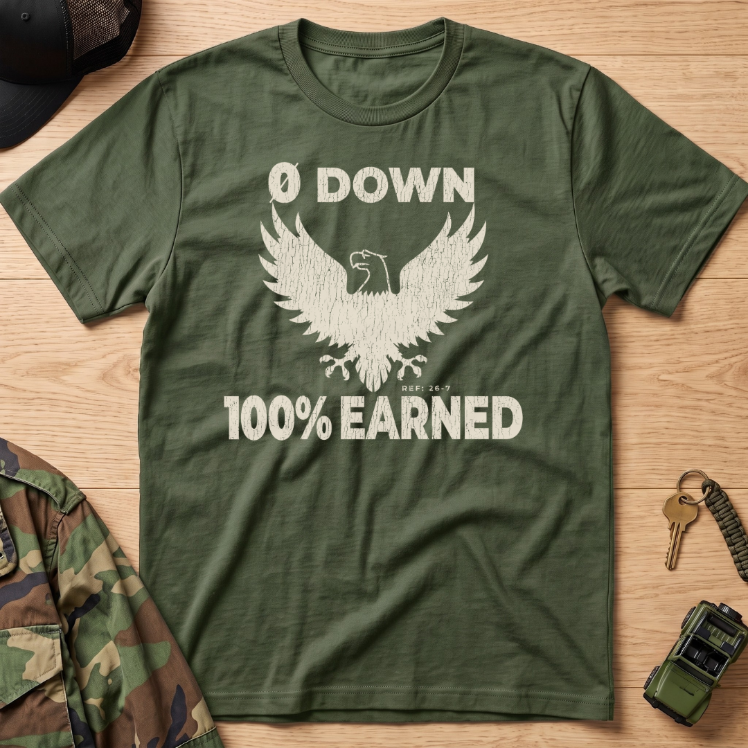 0 Down 100% Earned Vintage Eagle T-Shirt