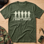 Home & Abroad Military Soldiers T-Shirt - Support Our Troops Tee Oversized Cotton