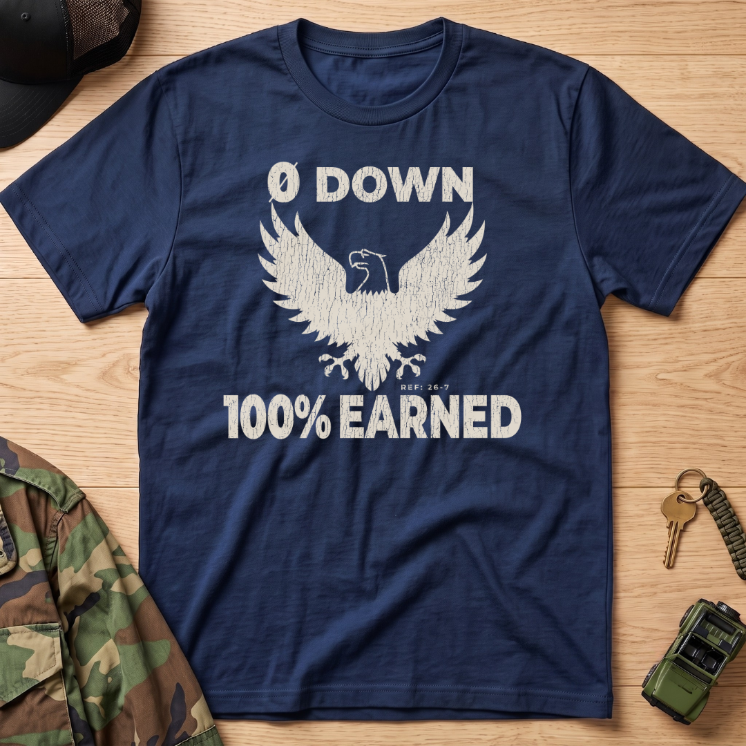 0 Down 100% Earned Vintage Eagle T-Shirt